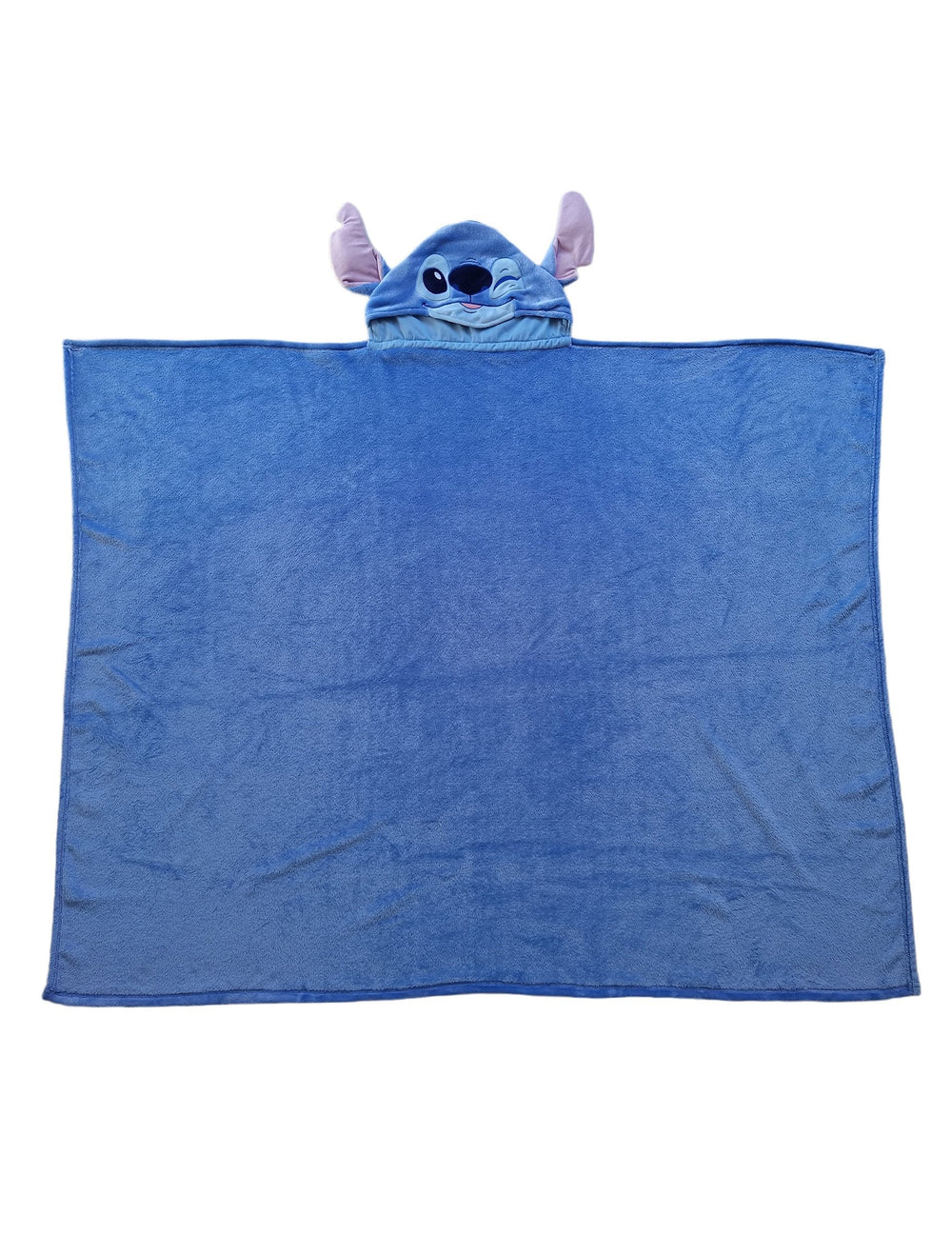 Vue à plat du déguisement plaid polaire à capuche Stitch