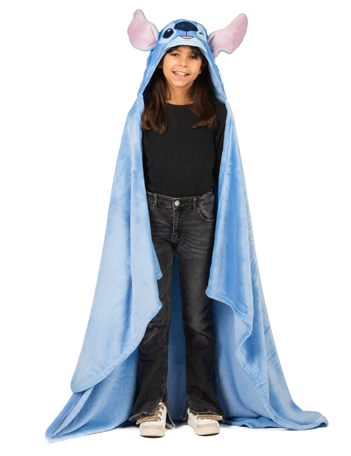 Déguisement plaid polaire à capuche Stitch pour enfant bleu