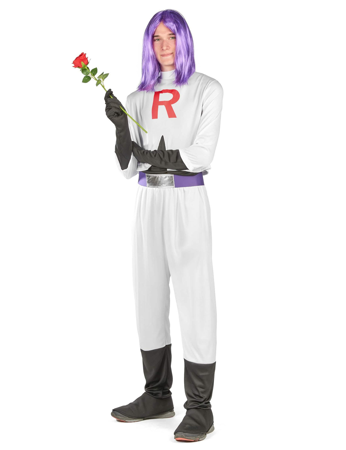 Pose avec une rose du déguisement super vilain manga