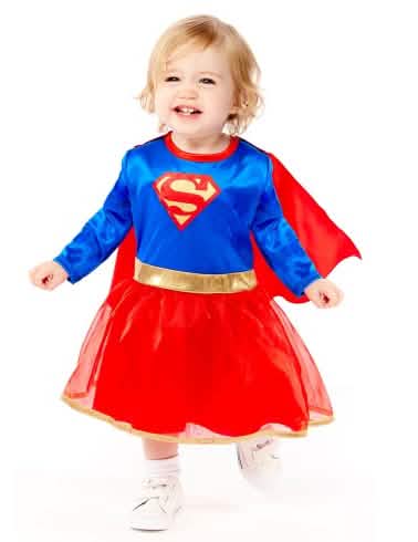 Kostým Supergirl™ pre bábätko modrá a červená s plášťom