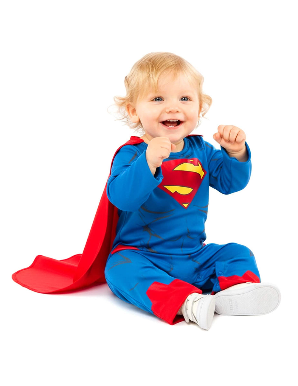 Kostým Superman pre bábätko modrá a červená s plášťom