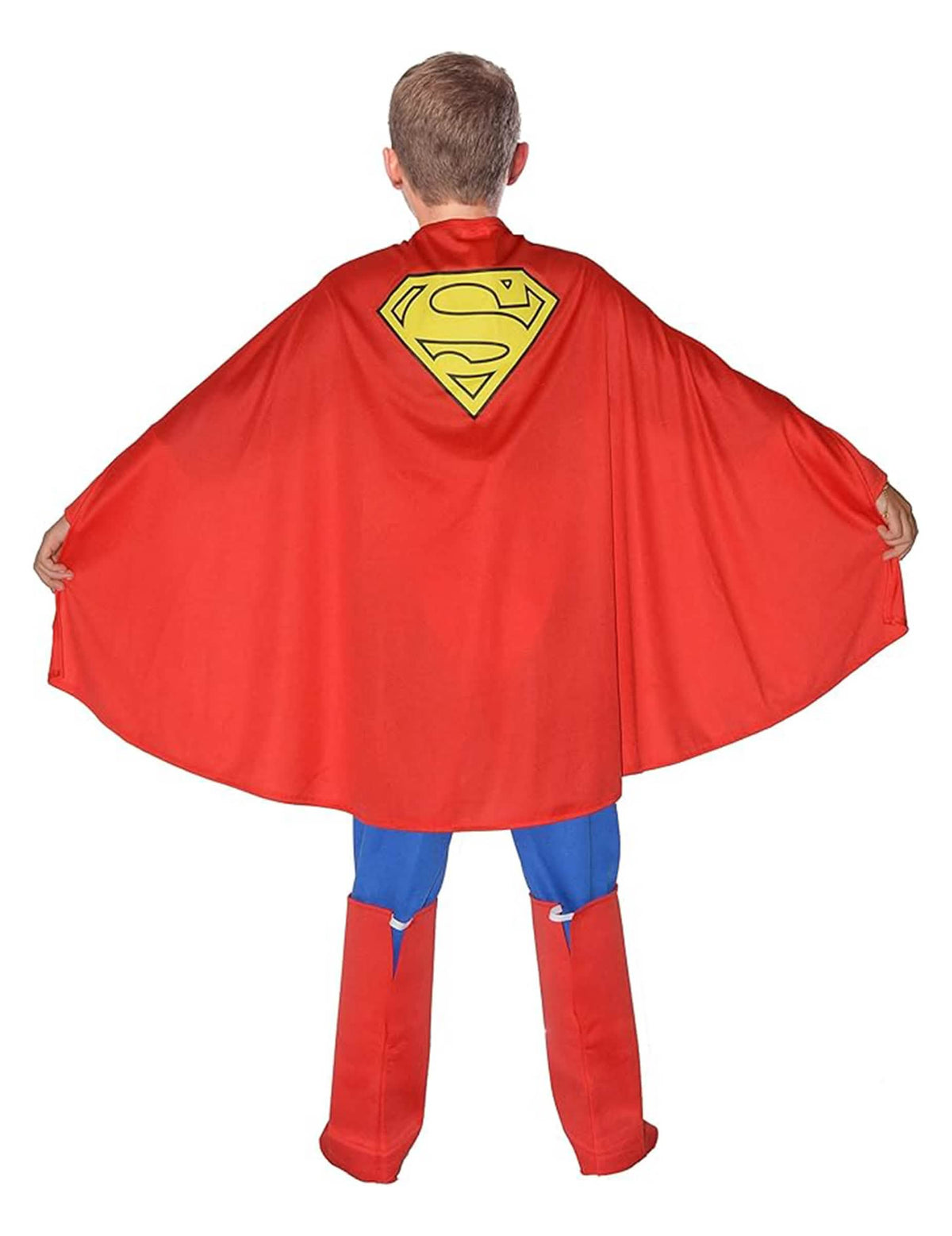 Pohľad zozadu na svalnatý kostým Superman pre chlapec
