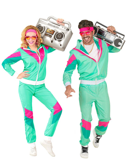 Teplákový kostým z 80. rokov, pre dospelých vo veľkých veľkostiach