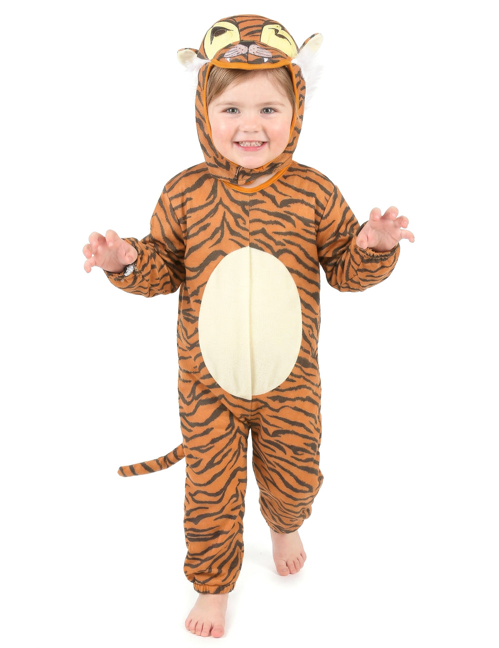 Vue de dos du déguisement tigre avec queue pour enfant
