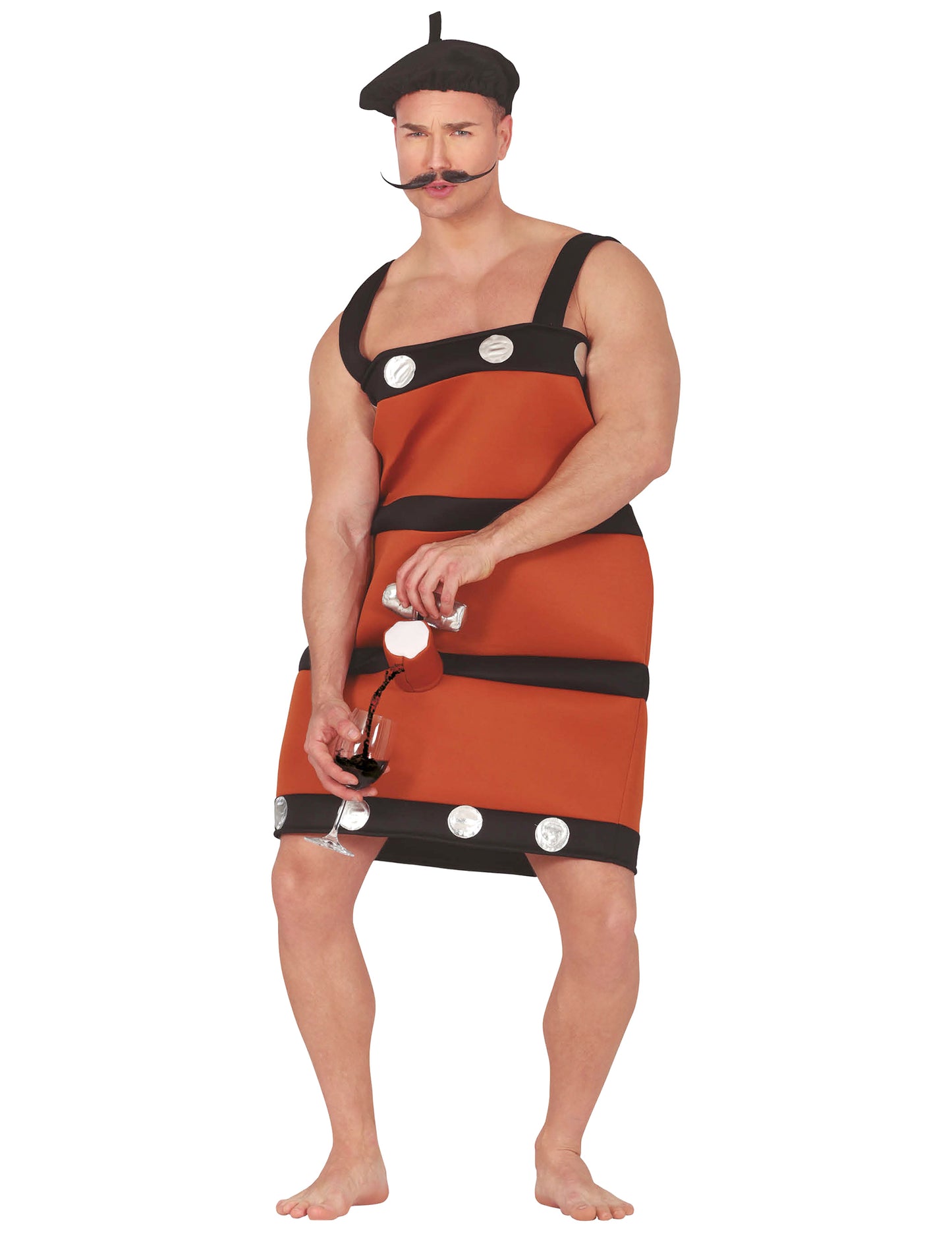 Humorný kostým vínového sudu pre dospelých 