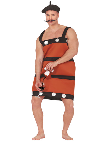 Humorný kostým vínového sudu pre dospelých 