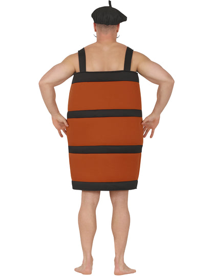 Humorný kostým vínového sudu pre dospelých 