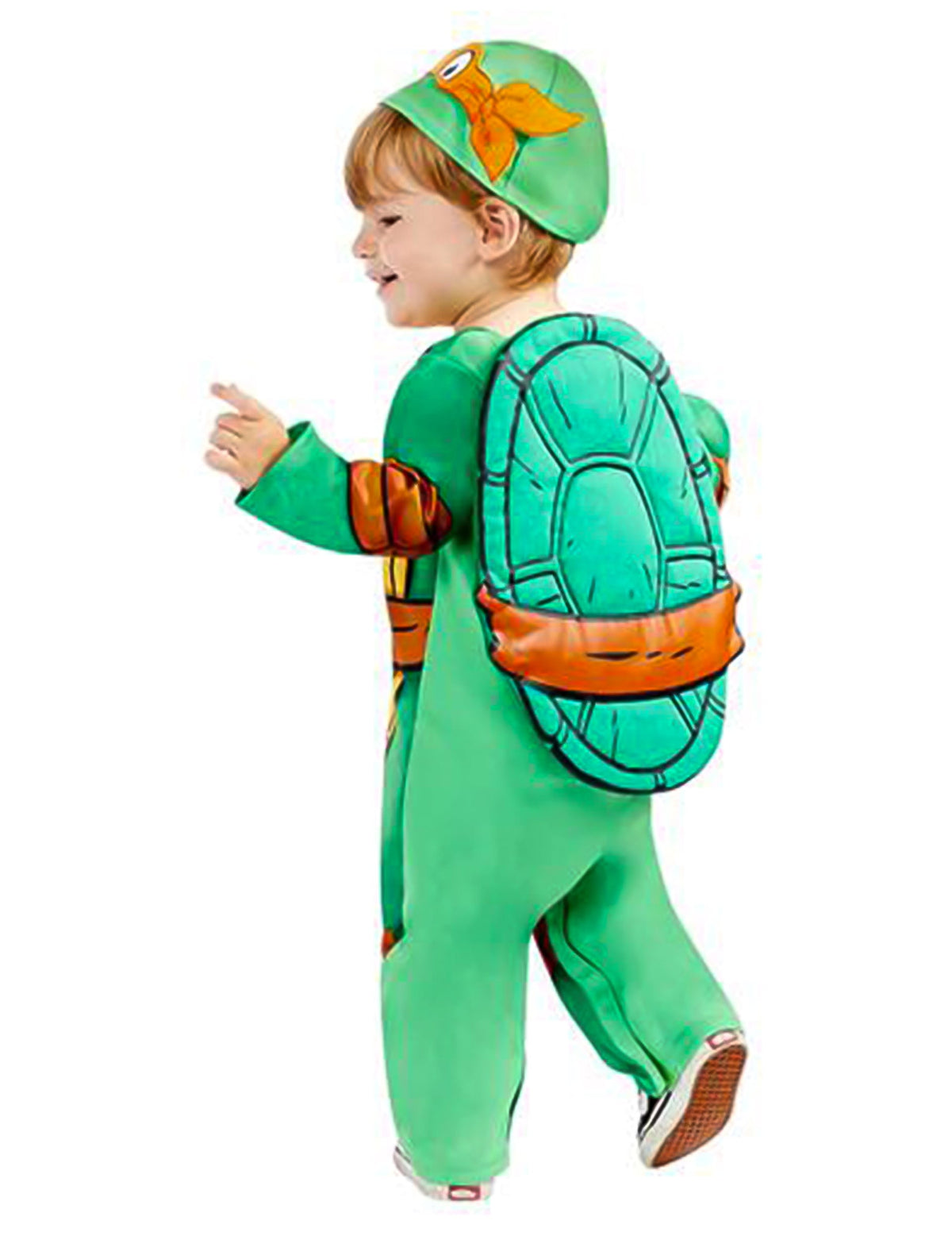 Vue de dos de la carapace du déguisement Tortue Ninja™ pour bébé