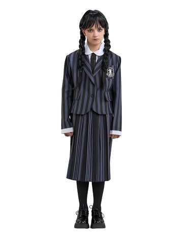 Streda Addams v stredu uniformný kostým pre deti