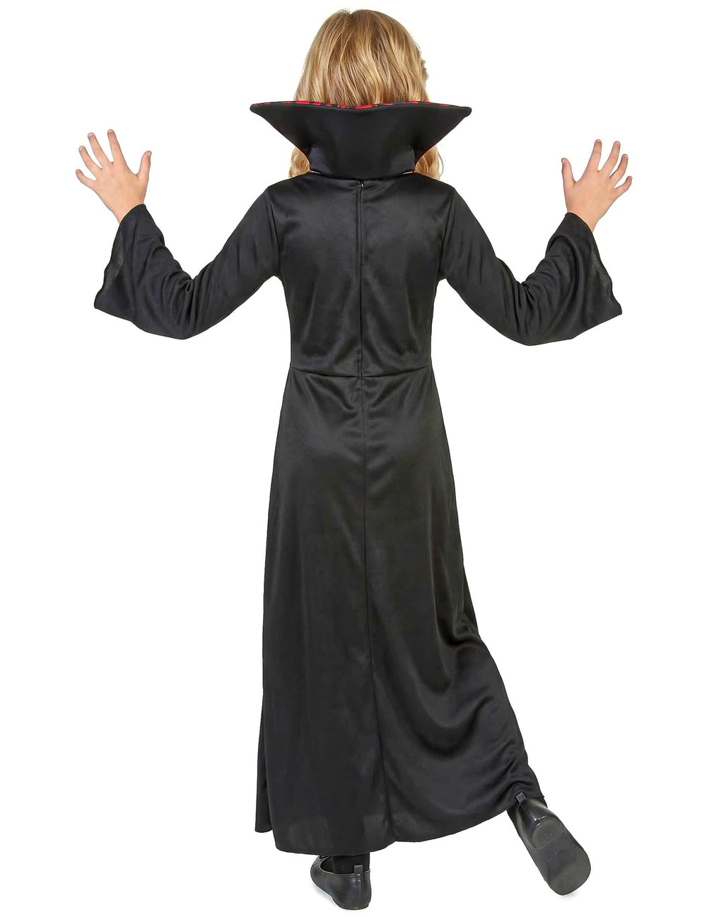 Pohľad zozadu na kostým upíra pre dievča
