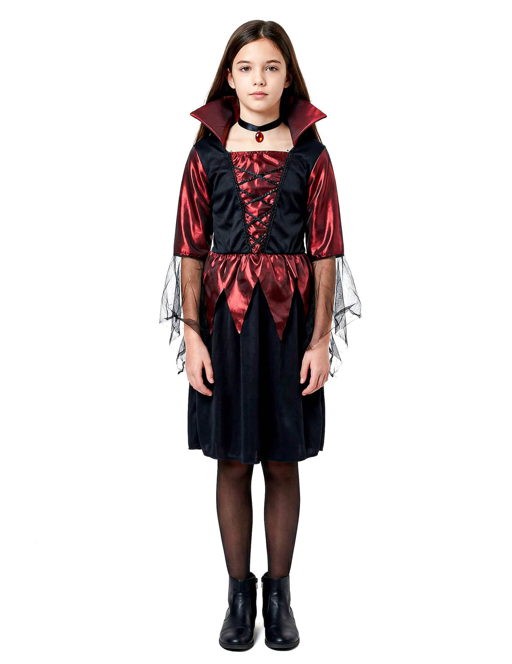 Vue de dos du déguisement de vampire pour fille