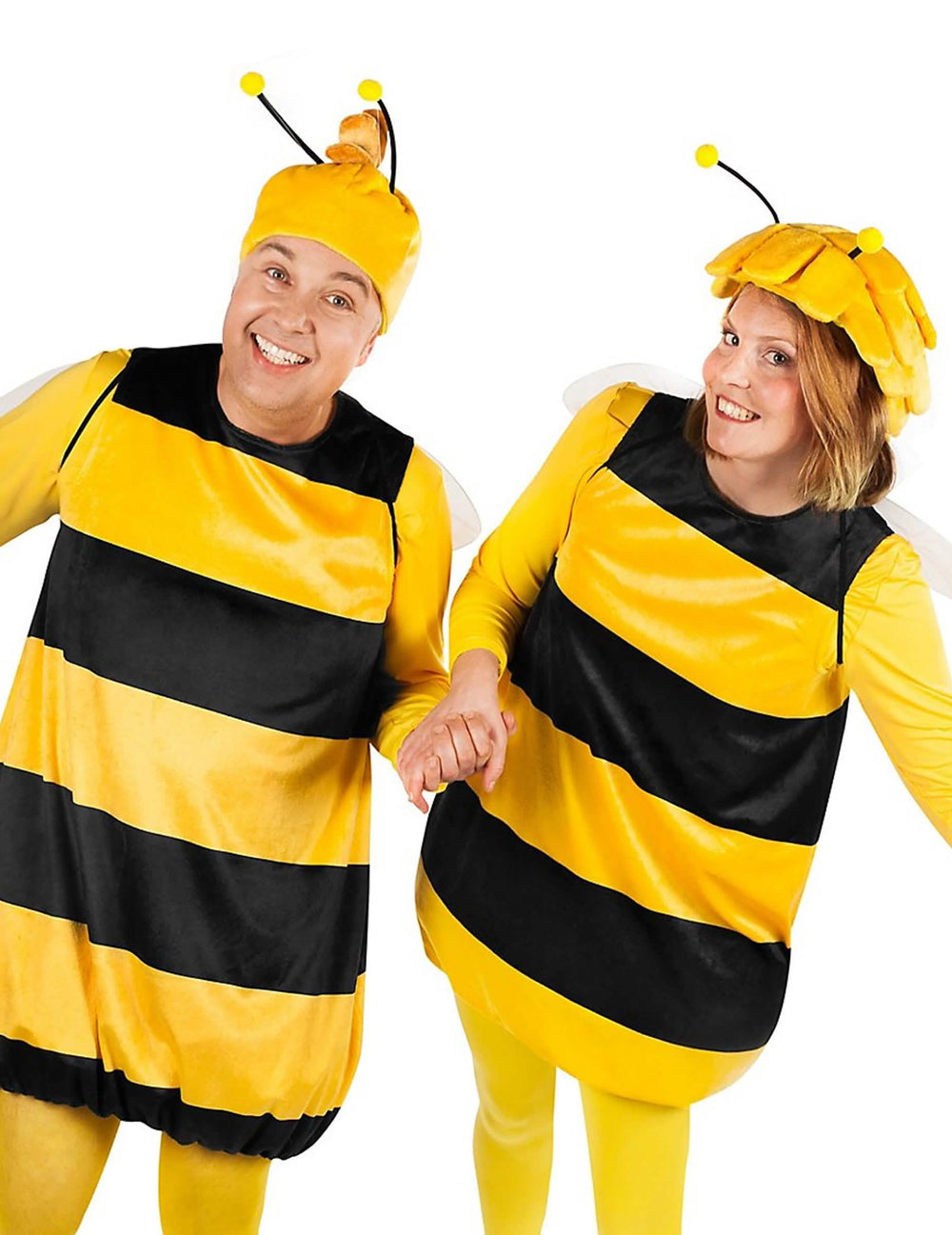 Pohľad spredu na duo kostýmu Willy Maya včely pre dospelý