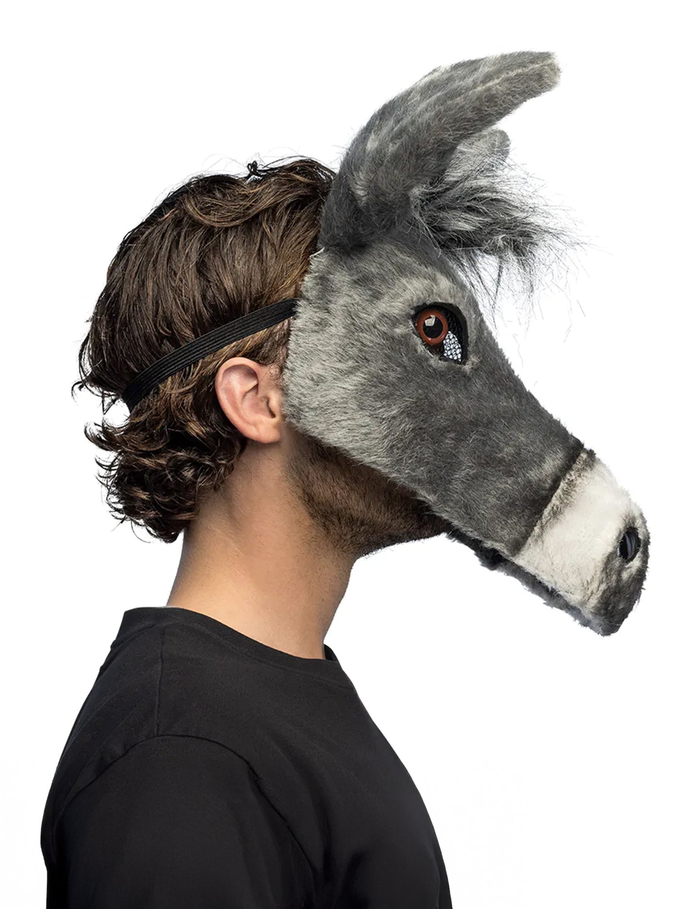 Polovičná plyšová maska osla pre dospelých 