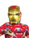 Demi-masque plastique Iron Man pour enfant rouge et doré