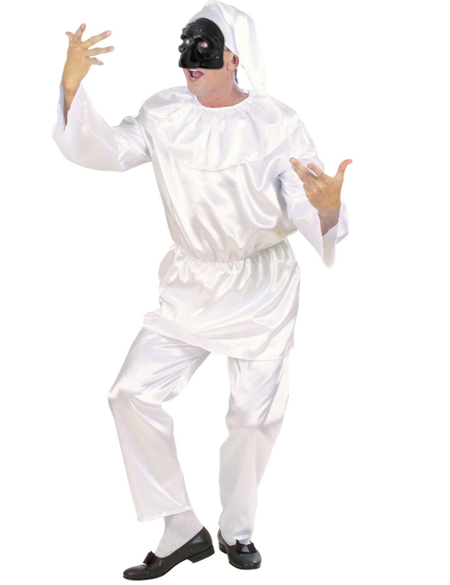 Polovičná maska polichinelle čierna pre dospelých 