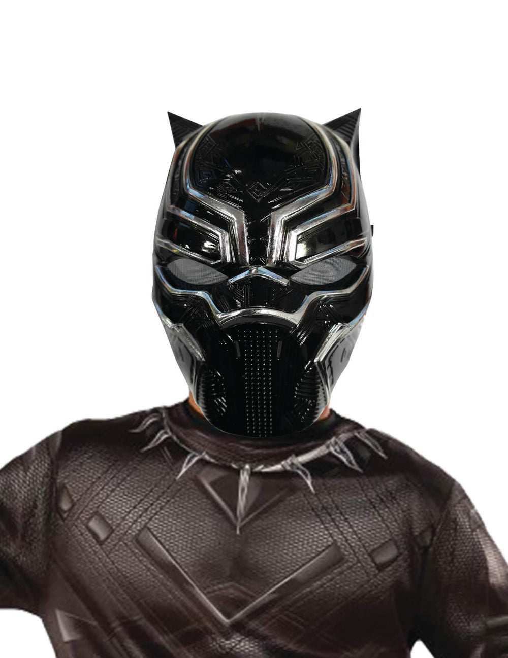 Polomaske Black Panther pre dieťa čierna a strieborná