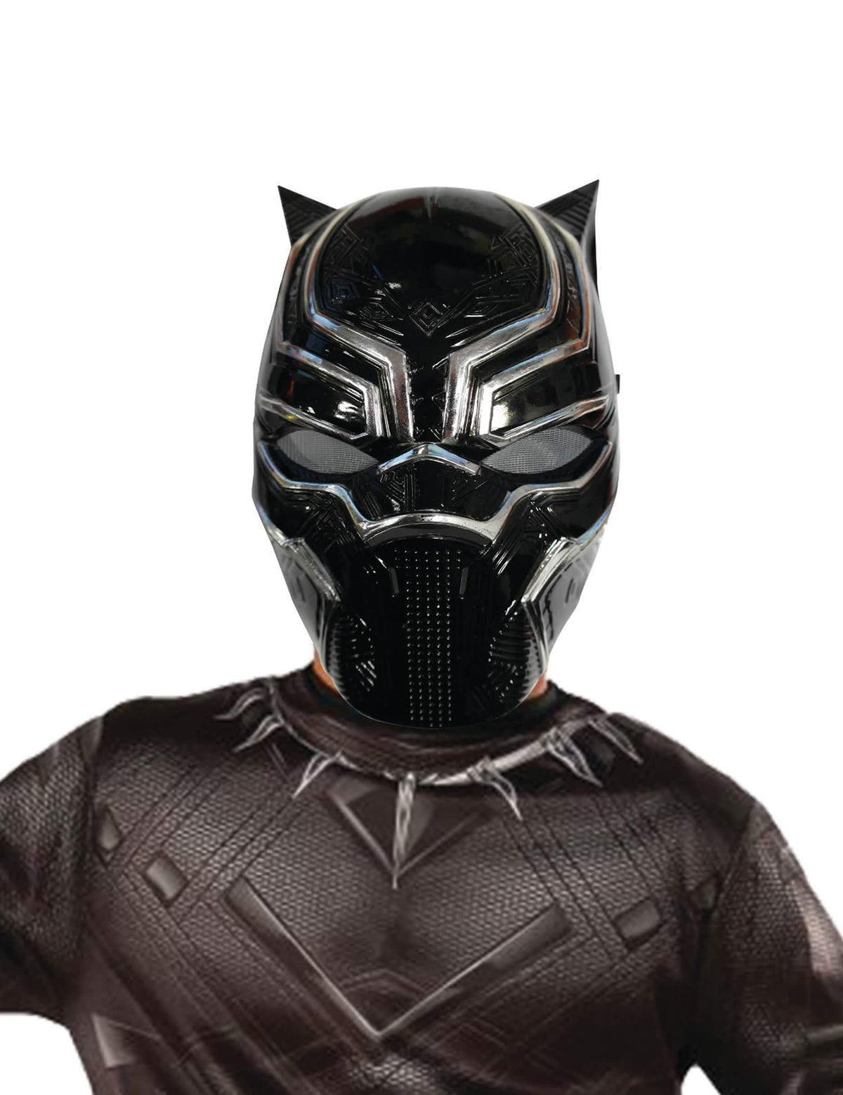 Polomaske Black Panther pre dieťa čierna a strieborná