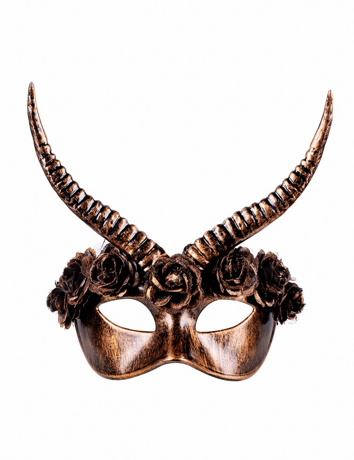Vue de face du demi masque sexy Steampunk pour adulte