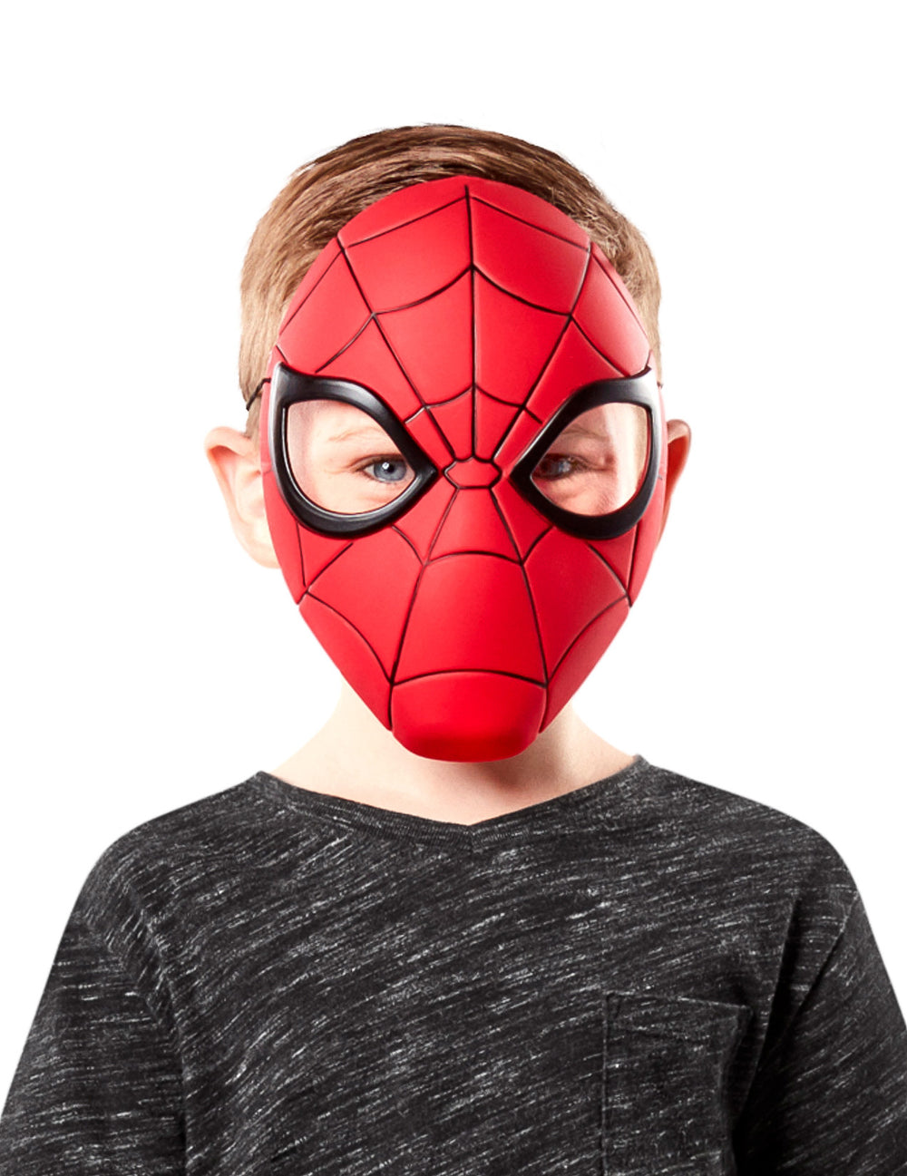 Demi-masque Spiderman pour enfant rouge et noir