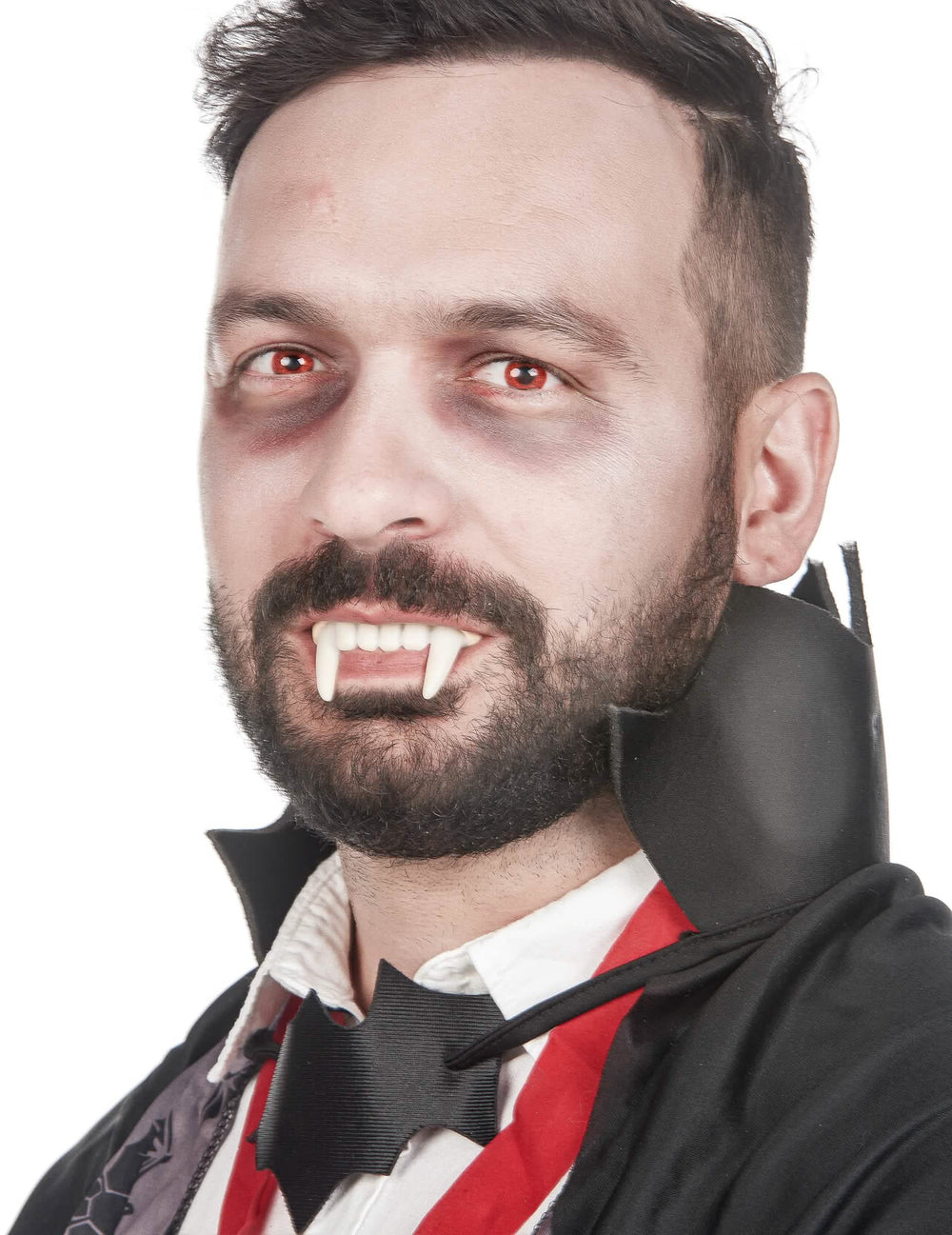 Detailný záber na upírsky chrup pre dieťa a dospelý