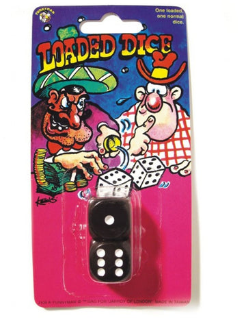 Dés pipés farces et attrapes pour adulte noirs