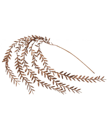 Čokoládové trblietavé lístie kvapka 90 cm na Vianoce