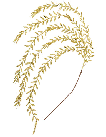 Girlanda z listov so zlatými trblietkami 90 cm 