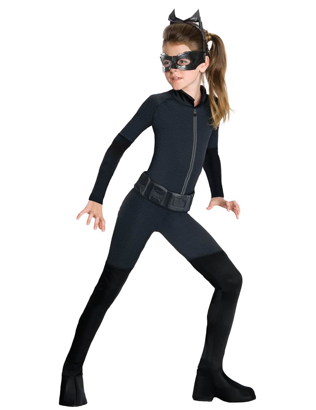 Kostým Catwoman™ pre dievča čierna s maskou a opaskom
