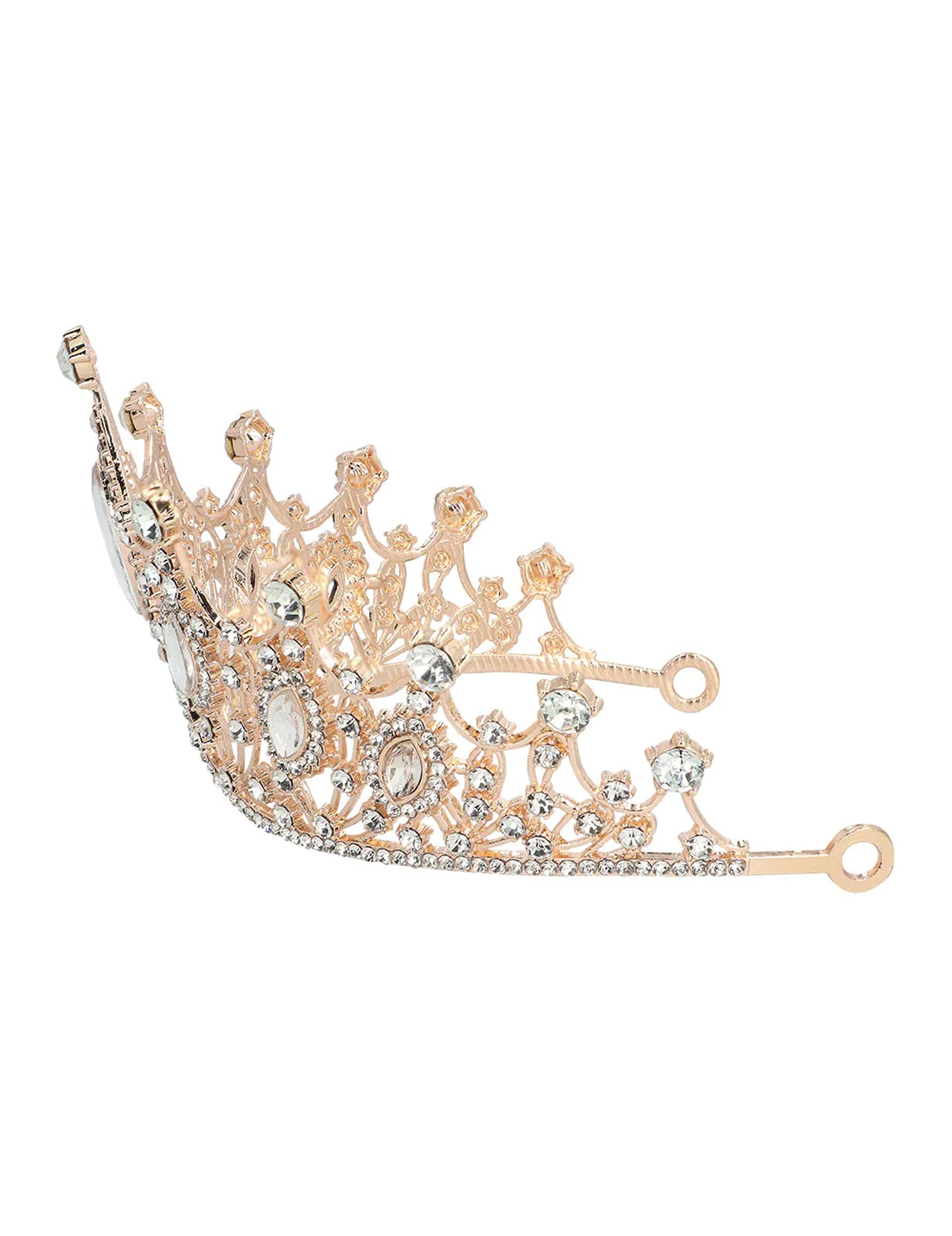 Metalická ružovo-zlatá kráľovská tiara pre dospelých
