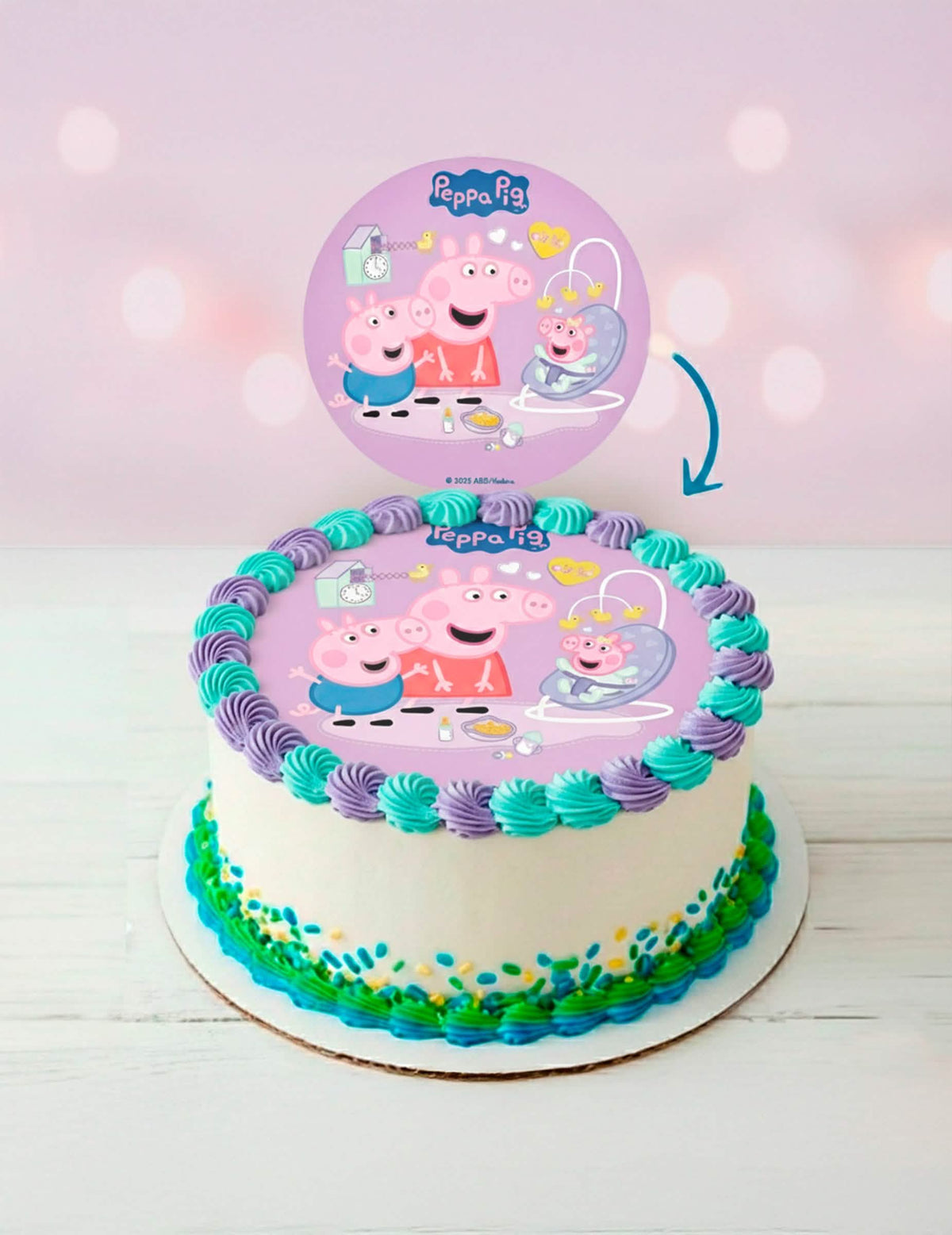 Jedlá oblátka na tortu Peppa Pig™ New Baby 20 cm