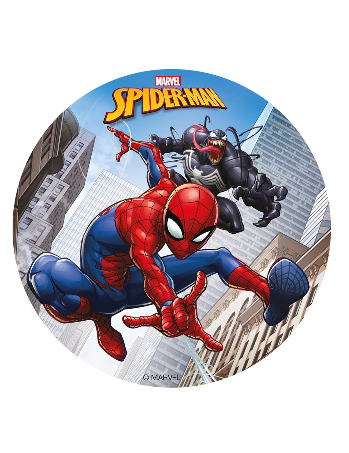 Disque azyme Spiderman multicolore avec Venom