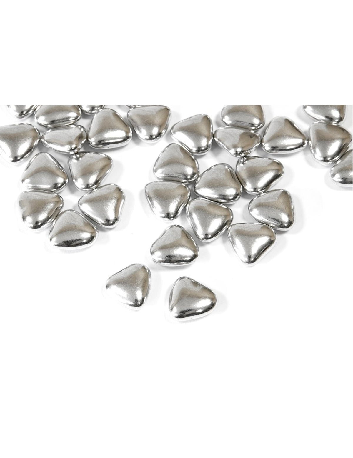 Dragées mini coeur chocolat couleur argent