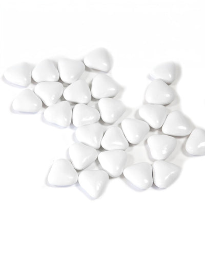 Dragées mini coeur chocolat pour mariage et communion blanc