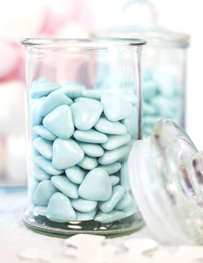 Mini čokoládové srdiečka v svetlomodrej farbe 250 g na prvé sväté prijímanie 