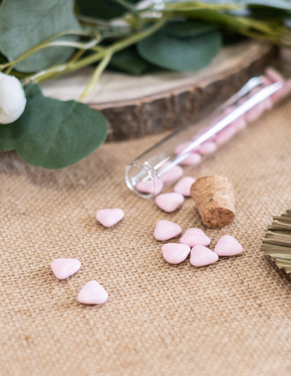 Svetloružová farba mini srdce ružové srdce 250 gr