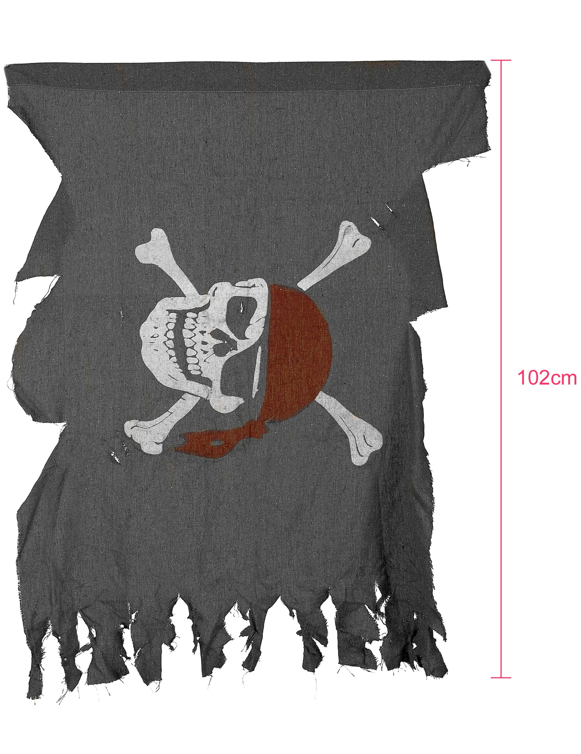 Détail des dimensions du drapeau pirate pour décoration