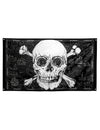 Drapeau Pirate Jolly Roger pour décoration noir et blanc avec motif carte au trésor