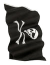 Drapeau pirate noir avec tête de mort de profil et os blancs
