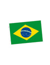 Drapeau supporter Brésil pour fête vert jaune et bleu avec oeillets