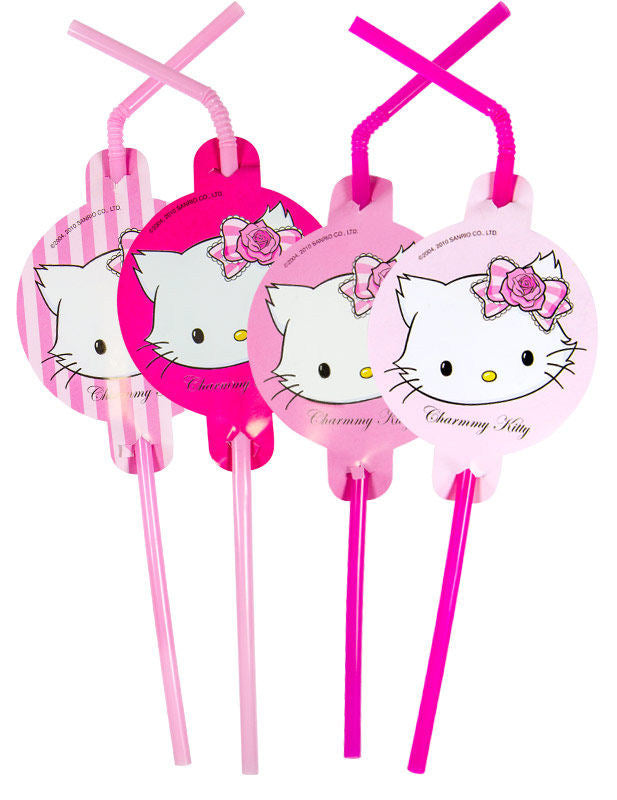 8 pailles Charmmy Kitty pour enfant rose