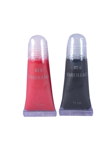 Červené a čierne make -up duo