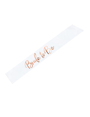 Satinová šerpa na rozlúčku so slobodou pre budúcu nevestu, biela a ružovo-zlatá