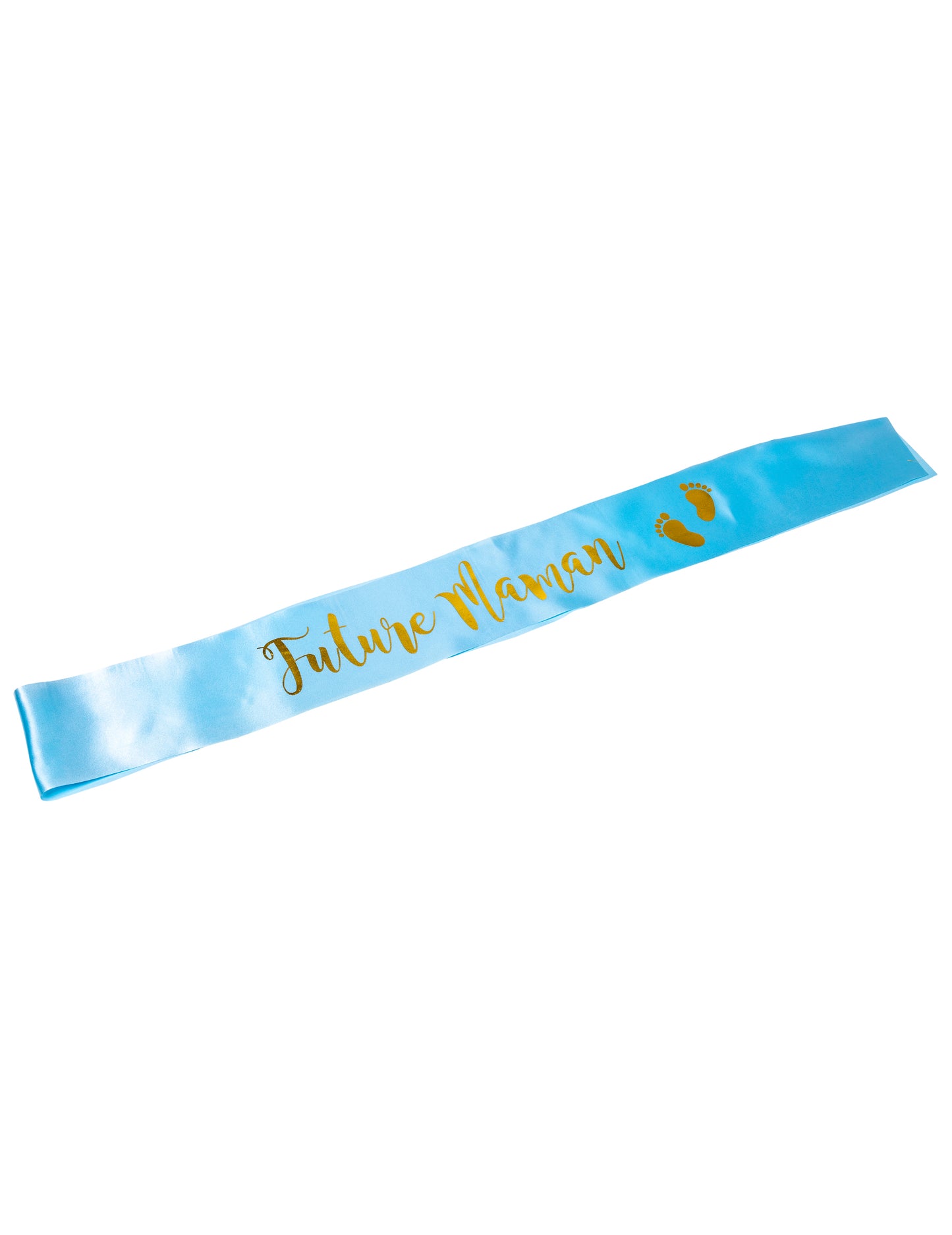 Modro-zlatá saténová tehotenská šatka, 9,5 x 78 cm na detskú oslavu