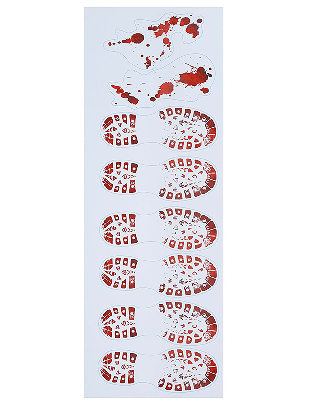 Planche de stickers des empreintes de pas adhésives sanglantes pour Halloween