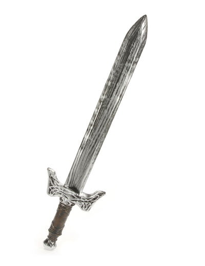 Épée de chevalier en plastique argentée et marron