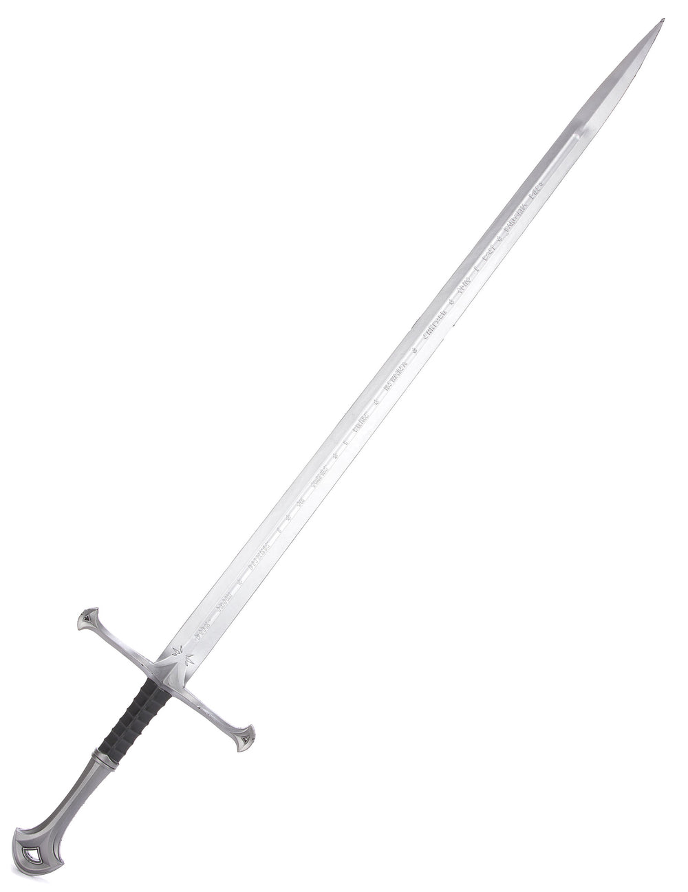 Épée de chevalier médiéval luxe pour adulte argentée avec manche noir