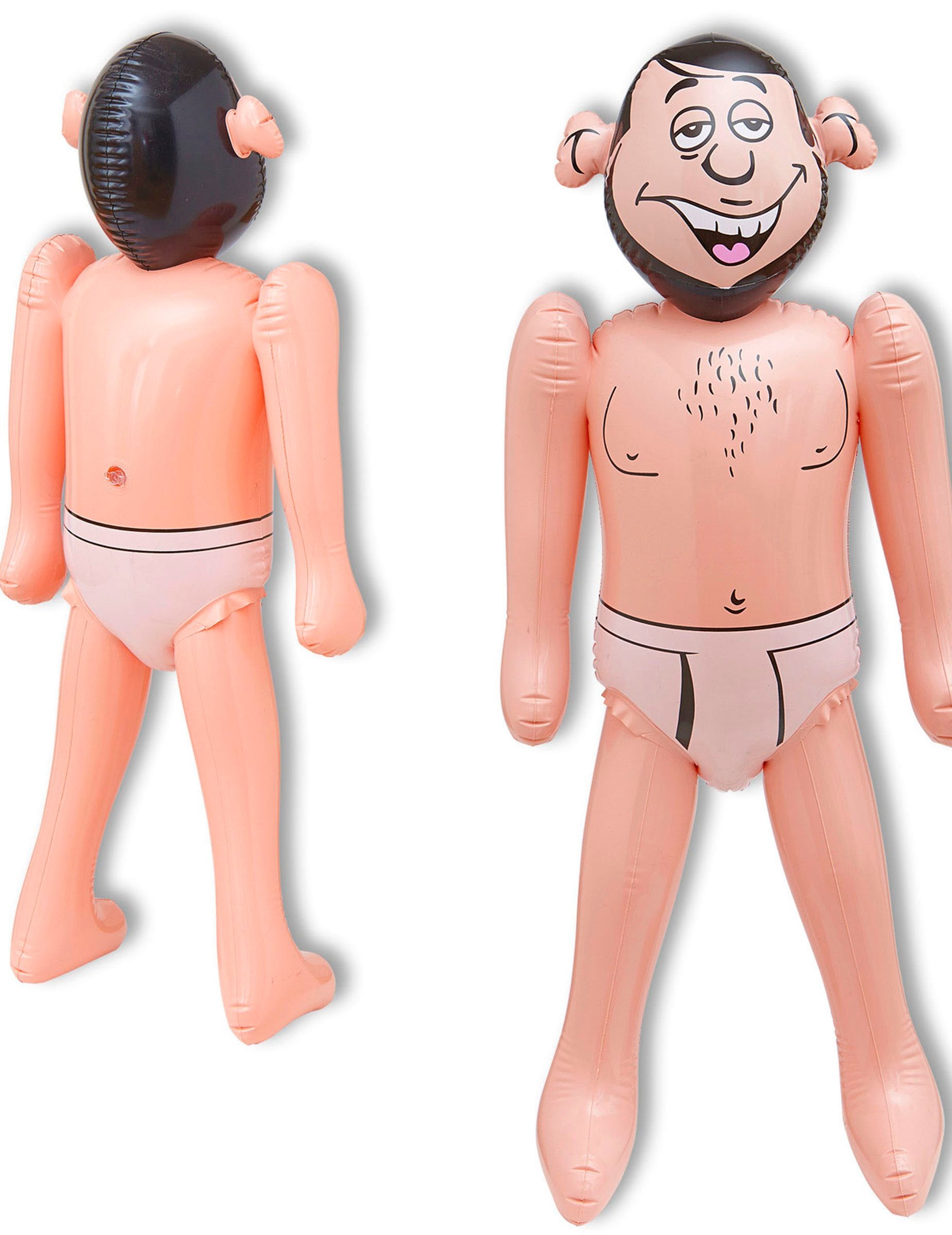 Epoux gonflable pour adulte rose avec slip et poils sur le torse