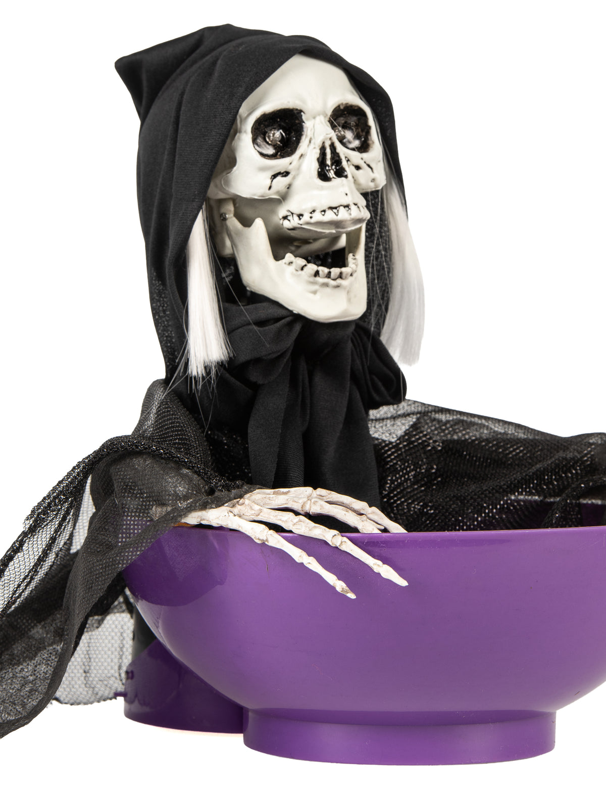 Vue de profil du Faucheur macabre avec bol lumineux