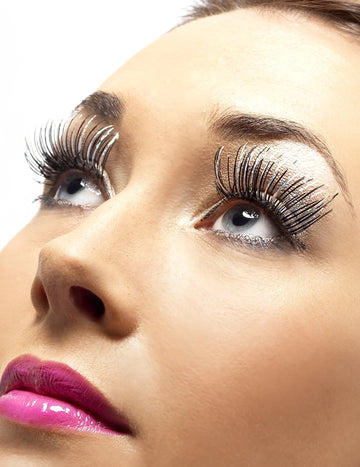 Falošné dlhé riasy pre dospelých čierne a strieborné