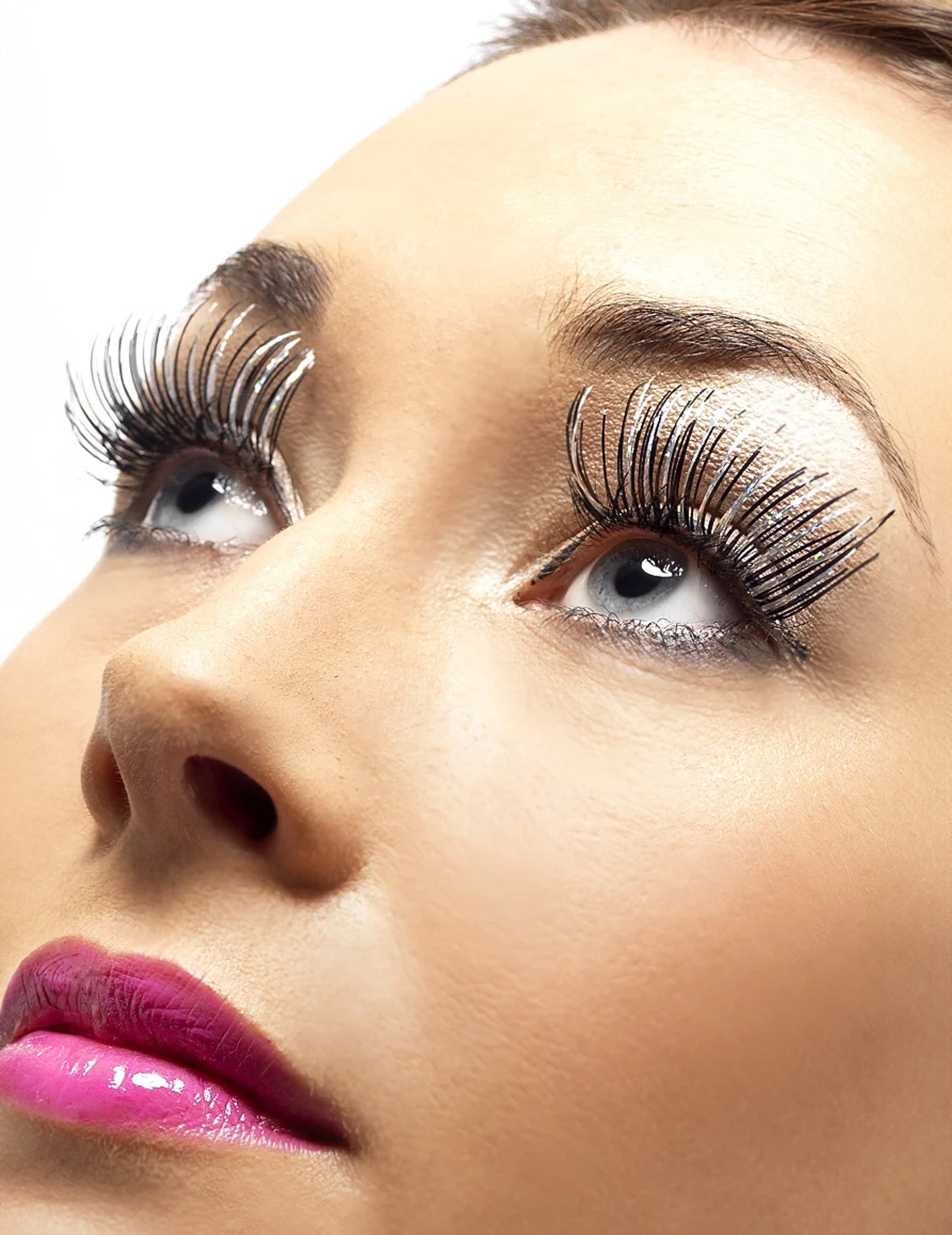 Dlhé umelé riasy pre dospelých čierne a strieborné